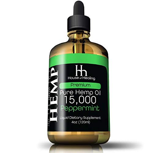 Hemp Oil for Pain Relief :: Hemp 15,000mg :: Hemp Extract :: May Help with Pain, Inflammation, Joints, Mood, Hair, Skin, Nails & More :: Hemp Drops :: Rich in Omega 3,6,9 (Peppermint)