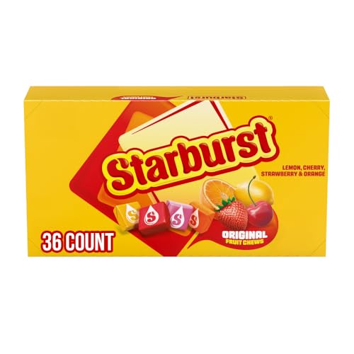 STARBURST Original Full Size Fruit Chews Candy Bulk, Chewy Candy for Parties, 2.07 oz (36 Single Packs)
