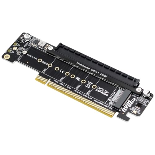 PCI 4.0 X16 to X16 Slot + 2Port M.2 NVME PCI-E Split VROC Card M Key NVME RAID Card for 2230 2242 2260 2280 22110 M2 SSD