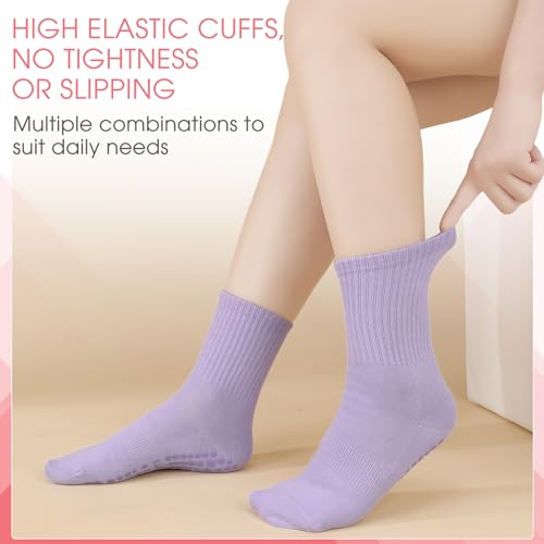 Image of Jspupifip 6 Pairs Pilates Socks with Grips for Women Non Slip Pilates Socks Grippy Sock for Dance, Ballet, Fitness