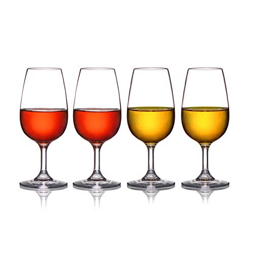 Chiatai Copas de vino irrompibles Tritan irrompibles vasos de plástico Borgoña copas de tallo largo vino cristalería regalo 4 unidades