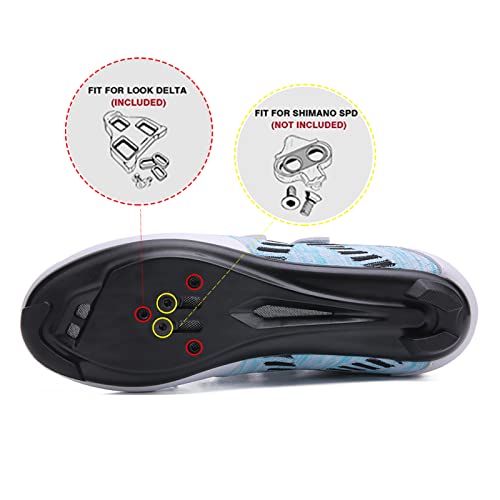 Unisex Road Bike Cycling Shoes Compatible with Peloton Shimano SPD Bike Riding Shoes for Men Women, 3 Straps, Pre-Installed Delta Cleats for Indoor Outdoor Cycling Biking4