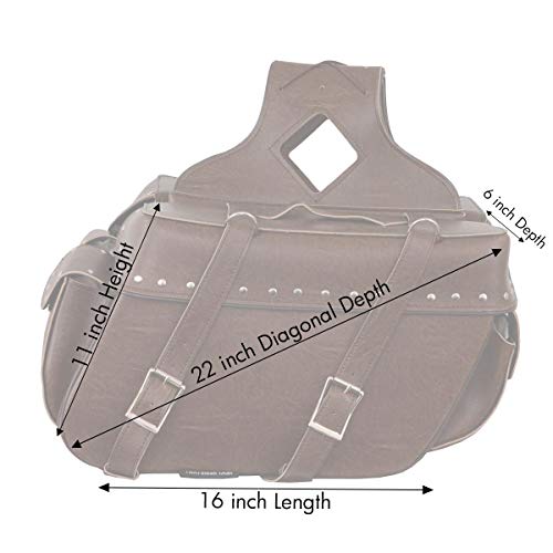 Image of Milwaukee Leather Studded Throw-Over Motorcycle Saddlebags - Synthetic Leather - Universal Fit - Zip-Off - Large