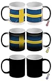 Zaubertasse Farbwechseltasse Kaffeebecher Tasse Becher Latte Cappuccino Espresso Urlaub Reisebüro Schweden