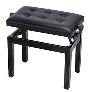 Doubleblack Pianoforte verstelbare kruk, bank: toetsenbord, vlakke zitting, muziekstoel, bank, hout, glanzend, digitaal…