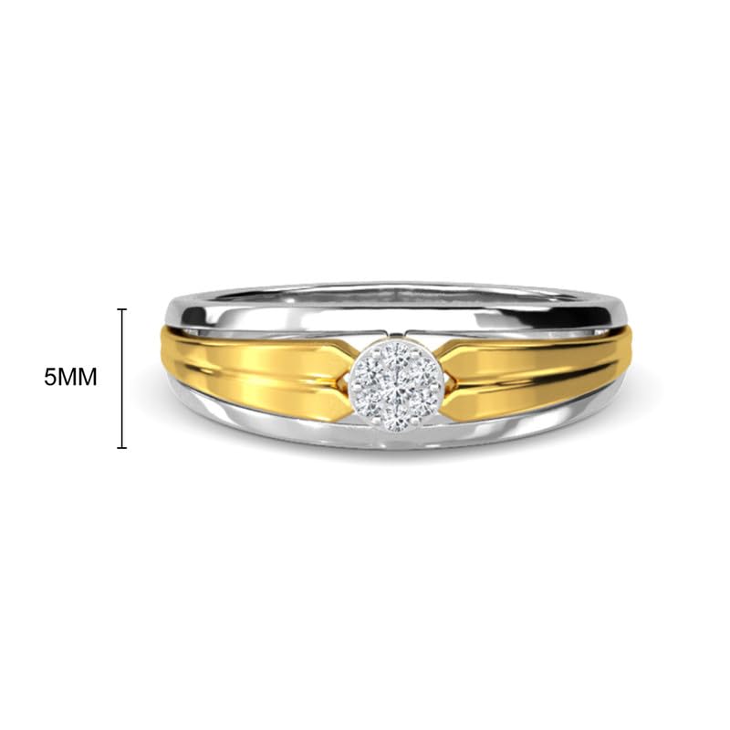 Image of KISNA 14k / 18k Real Gold & Diamond Ring | Diwali, Rakhi Rakshabandhan Gift for Brother, Husband | With Certificate of Authenticity & BIS-Hallmarked Gold Jewellery | Samuel Diamond Ring For Him