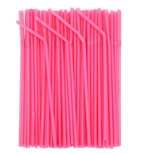 Pitillos desechables flexibles rosas 200 unidades miniatura 1