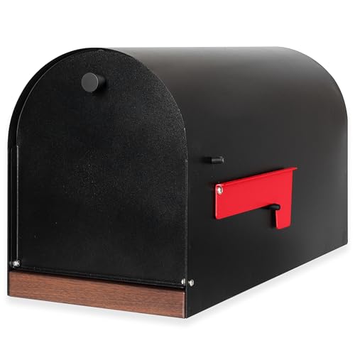 Buzón de metal negro resistente a todo tipo de clima para instalación exterior en poste 2