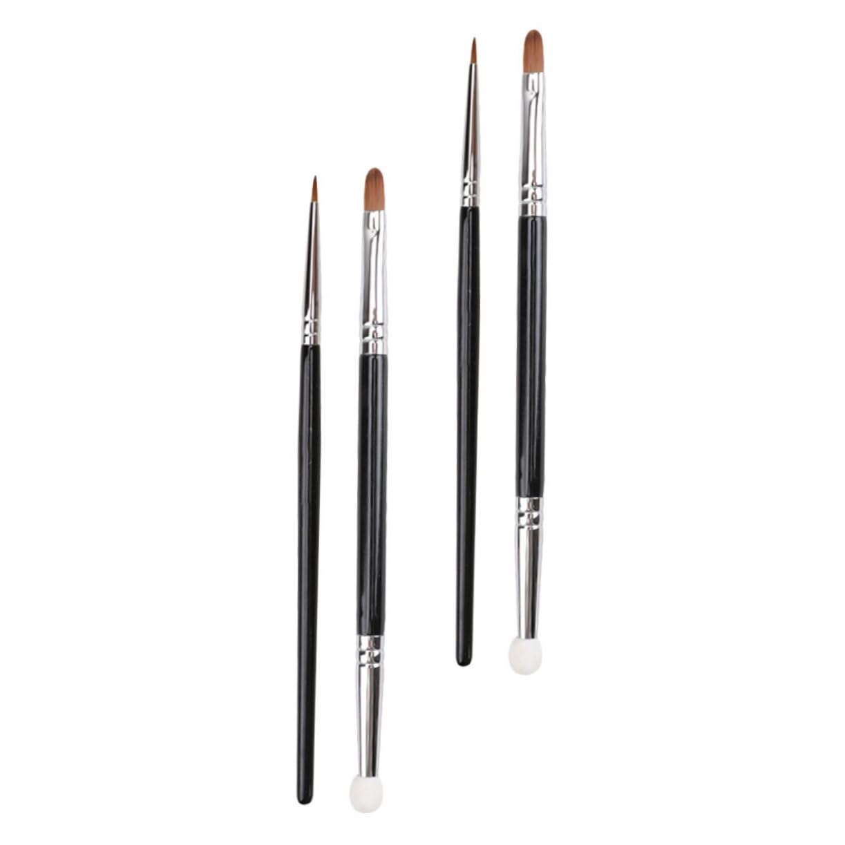 OUNONA 4Pcs Double Head Makeup Brushes for Concealing Blemishes Portable Fine Brushes for Travel Creative Eyeliner Eyeshadow Application Durable Easy to Use