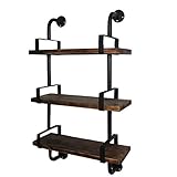 Festnight Scaffale, Mensola a Muro, 3 Ripiani, Scaffale a Scala per Salotto/Bagno/Porta/Libreria/Cucina, Stile Industriali, Legno di Pino Acciaio, 25 x 61 x 100 cm