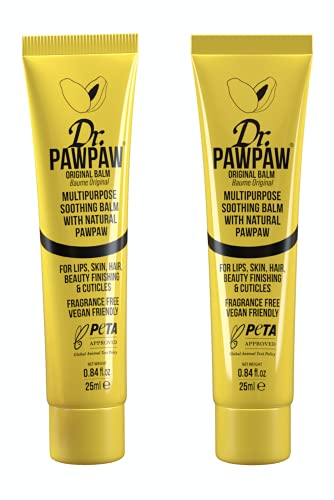 Dr. Pawpaw Multi-Purpose Balm | No Fragrance Balm, for Lips, Skin, Hair, Cuticles, Nails, and Beauty Finishing | 25 ml (Original, 2 Pack)