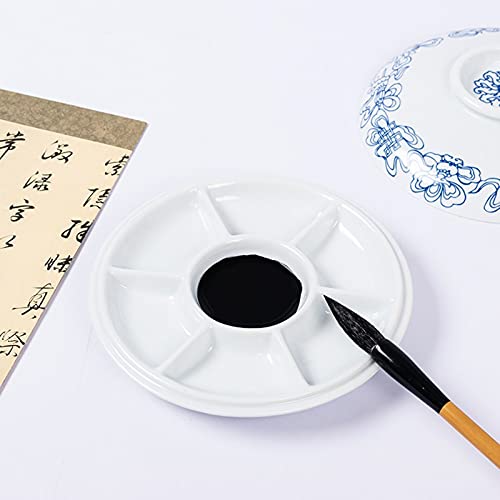 Paleta de cerámica de ocho tesoros para talleres de pintura y caligrafía 4
