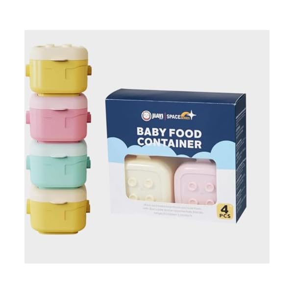 Oh LeLe Formula Container-120ml/120g Formula Dispenser with Lids, BPA-Free. Food Storage Containers Fun Building-Block Shapes, Lightweight and Portable, Refrigerable and microwaveable, Baby Container