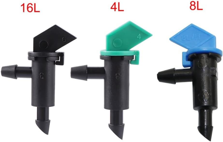 200pcs Flag Dripper 1/4" Barbed Steady Flow Micro Drip Irrigation Emitter, for Garden Bonsai Plants Flower Watering Dripper (Color : 4L)