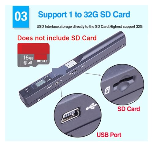 Scanner de documents A4 portable USB 2.0 avec écran LCD couleur et haute résolution 900 DPI - 7