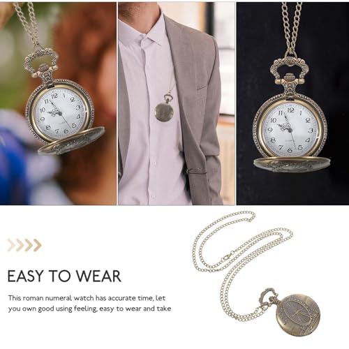 CALLARON Relógio De Bolso Vintage Escala De Algarismos Arábicos Pequeno Relógio De Bolso De Quartzo