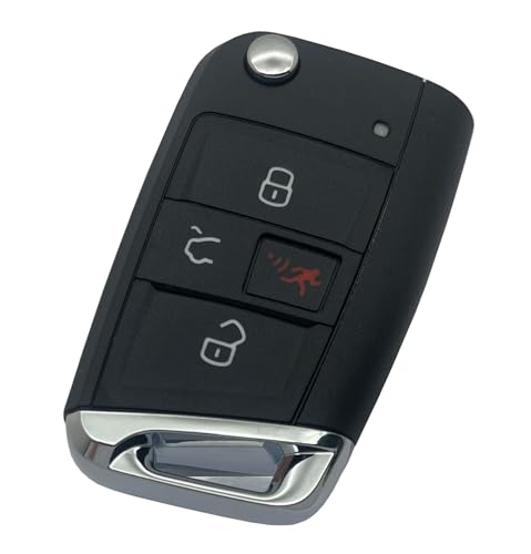 Coque de clé pour télécommande VW - Boîtier rabattable 4 boutons haute résistance