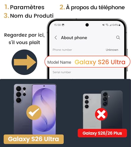 Coque Samsung S26 Ultra rigide silicone avec support et porte-carte
