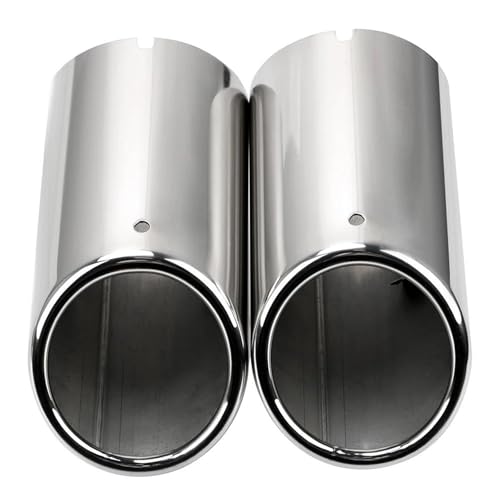 Tuyau d'échappement inox argent pour VW Passat B7 CC Tiguan - Kit de 2 embouts silencieux auto