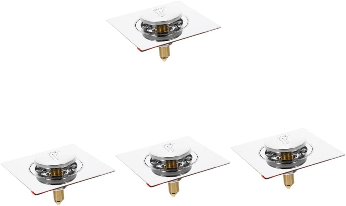 Tapón de filtro de baño, 4 piezas Presione el núcleo de resorte Colador de acero inoxidable Colector de cabello Tapones for bañera Tapa de drenaje de bañera Fregadero de acero inoxidable Colador de de