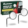 Quadratec Adventure Doorless Mirrors with Round Head, Pair of 2 - Fits Jeep Wrangler CJ, YJ, TJ, JK, JL & Gladiator JT 1976-2022 - Fits Jeeps with Doors Off - Door Hinge Pin Mirrors - Solid Steel