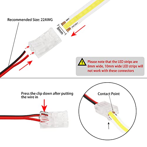 Tira de LED COB PAUTIX 24ft, Blanco Cálido 3000K miniatura 5
