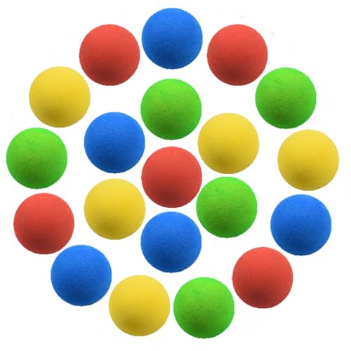 Oyolan 20pcs Soft Golf Practice Balls, 42mm Solid EVA Colored Sponge Foam Balls for Indoor Use Assorted Color One Size