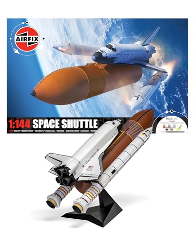 Airfix A50200 Space Shuttle Gift Set - Plastic Model Kits Spacecraft Building Kits for Adults & Kids 8+ Includes: 1:144 Scale Model Humbrol Acrylic Paints Brushes & Poly Cement