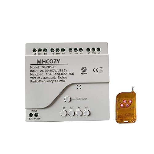 Module commutateur ZigBee 4 canaux 85-220V avec télécommande Tuya Smart Life
