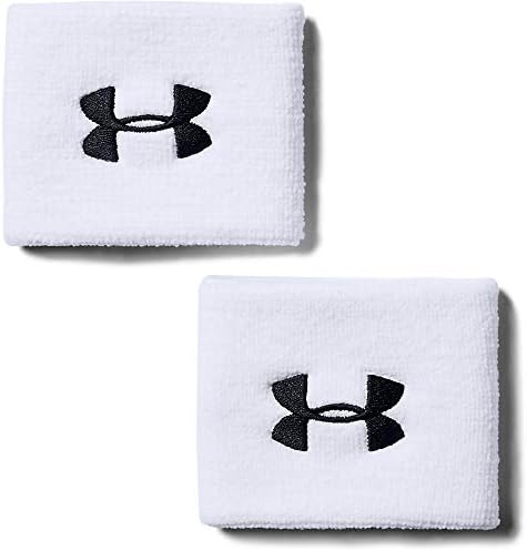 Under Armour Men's 3-inch Performance Wristband 2-Pack , White (100)/Black , One Size Fits All