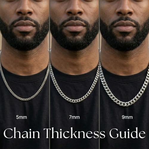Chaîne cubaine homme ne ternit pas collier acier inoxydable durable - 4