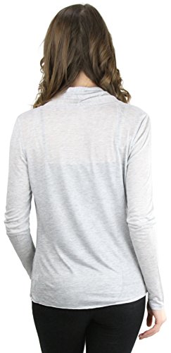 Image of ToBeInStyle Womens Open Front Long Sleeve Lightweight Asymmetrical Draped Cardigan with Side Pockets