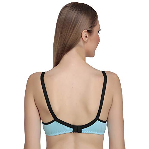 Image of Women Non Padded Bra - Made of Pure Cotton Full Coverage Non Wired Seamless Pushup Soft Cup for T-Shirt Saree Dress Sports Garment for Daily Use Everyday