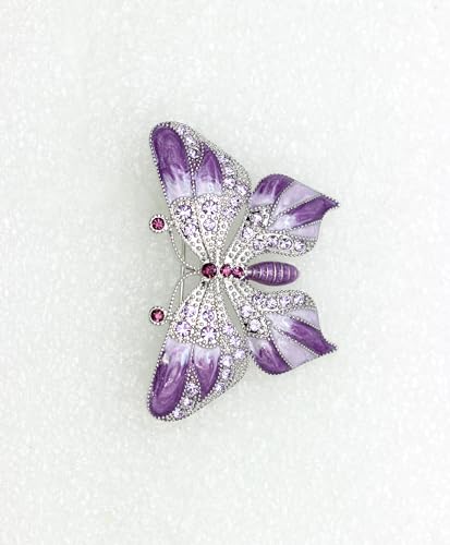 Image of Gorgeous Rhinestone Crystal Enamel Butterfly Pin Brooch
