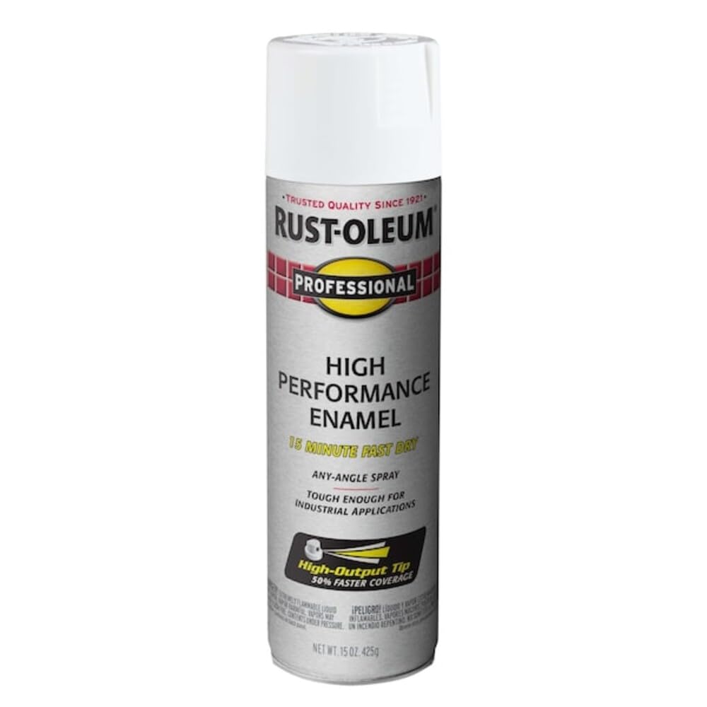 Rust-Oleum 7592838-6PK Professional High Performance Enamel Spray Paint, 15 oz, Gloss White, 6 Pack
