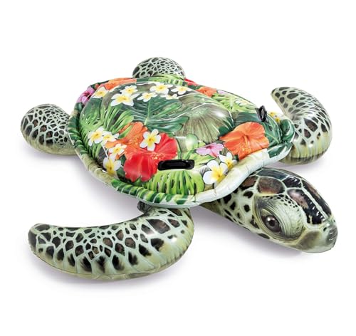 57555EP Realistic Sea Turtle Inflatable Ride-On Pool Float with Handles