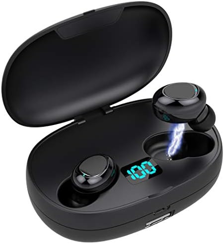 Bluetooth 5.0 Headphones UP to 50 Hrs Playtime, Deep Bass Stereo Sound, Advanced Noise Cancellation & 2200mAh Charging Case, Wireless Invisible Earbuds with light weight of 3G
