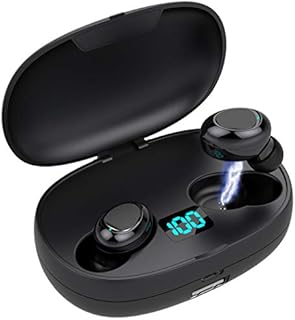Bluetooth 5.0 Headphones UP to 50 Hrs Playtime, Deep Bass Stereo Sound, Advanced Noise Cancellation & 2200mAh Charging Case, Wireless Invisible Earbuds with light weight of 3G