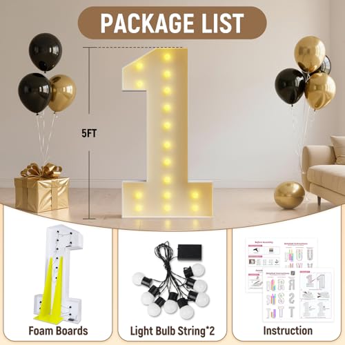 Mixifox 5FT Marquee Numbers 8 Large Light Up Numbers Birthday Decoration by Mixifox - Image 2