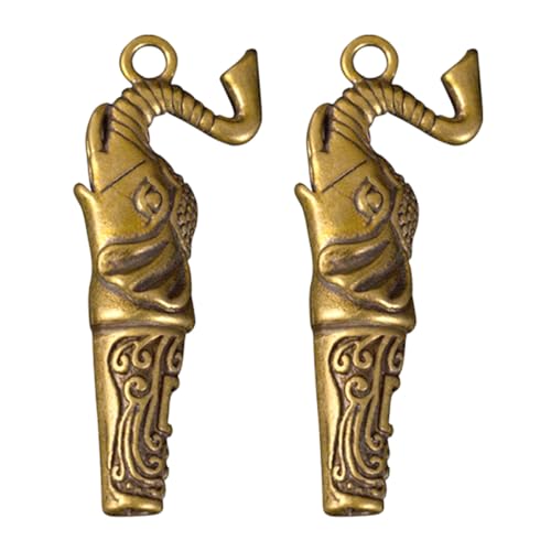 OUNONA Silbato de Emergencia de Cobre 2 Piezas Colgante Mini Elefante Metálico Accesorio para Exteriores y Deporte Silbato de Primeros Auxilios Portátil para Supervivencia y