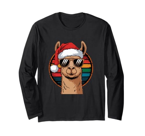 Divertente Natale Alpaca lama amante carino alpaca Natale Maglia a Manica