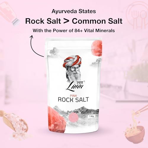 Image of LUNN 100% Pure Himalayan Pink Rock Salt (Sendha Namak) | Pack of 2 x 1kg | Chef Special Gourmet Grade from Himalayas | Natural Mineral-Rich Salt | Unrefined, No Additives | All-Purpose Cooking & Daily Seasoning