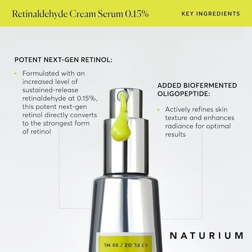 Image of Naturium Retinaldehyde Cream Serum 0.15%, Advanced Anti-Aging & Smoothing Potent Face & Skin Care, 1.7 oz