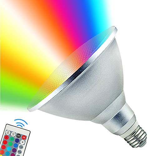 PAR38 LED Light Bulb,30W RGB+Warm White LED Flood Light Indoor/Outdoor,Dimmable Color Changing Spotlight