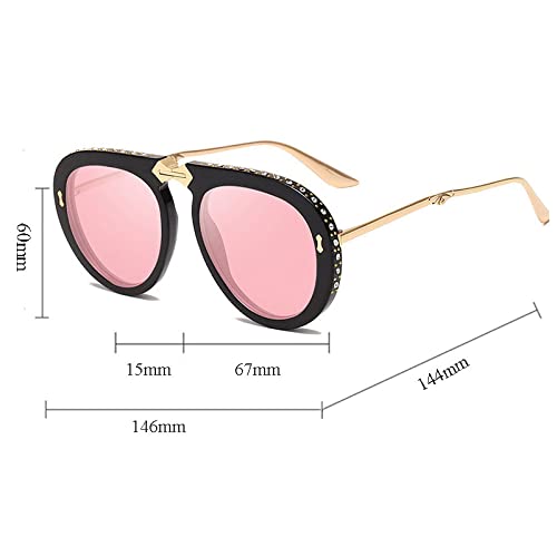 HMRGLMIE-Women Foldable Frame Sunglasses for Women Rhinestone Sun Glasses Female Shade3