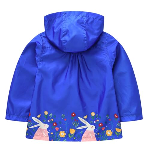 Winter Warm Coat for Kids Girls Spring Fall Rabbit Print Button Long Sleeve Hooded Jacket Windbreaker Xmas Jacket2