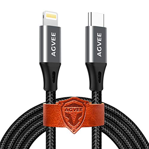 Agvee 3 Pack 1.5Ft Usb-C To Lightning Charging Cable, Braided Usb Type-C To 8 Pin Lightning Charger Cord I-Phone Wire For Iphone 14 13 12 11 Xs X 8 7 6, Case Friendly, Dark Gray #TOP8
