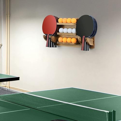 Soporte de montaje en pared para guardar paletas de ping pong y evitar daños en gomas de raquetas 4