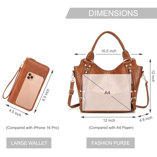 Image of Crossbody Bags for Women Large Hobo Purse Shoulder Handbag Wallet Set 2PCS | Soft PU Leather,Total 9 Pockets,Large Capacity,with a Spacious Functional Wallet,Detachable Shoulder Strap,Stylish Design