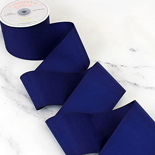 Creative Ideas, 3" Inch Solid Grosgrain Ribbon, 25 Yards, Navy Blue, 25 Yd, 75 Foot #TOP2